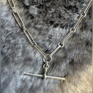 Sterling Silver T bar necklace.